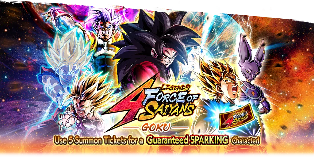 Tirage de ticket SPARKING garanti LEGENDS FORCE OF SAIYANS - GOKU -