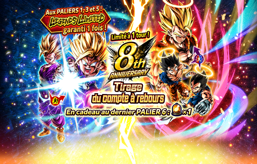 Tirage du compte à rebours du 8e anniversaire