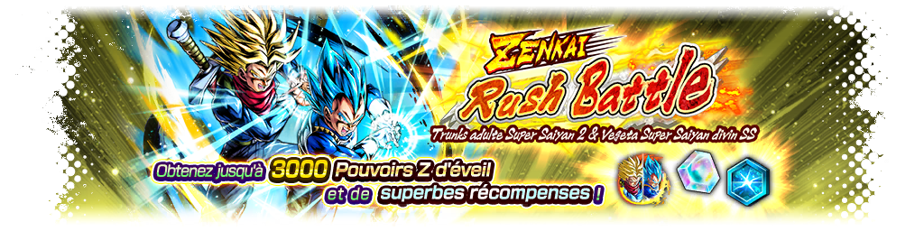 ZENKAI Rush Battle - Trunks adulte Super Saiyan 2 & Vegeta Super Saiyan divin SS -